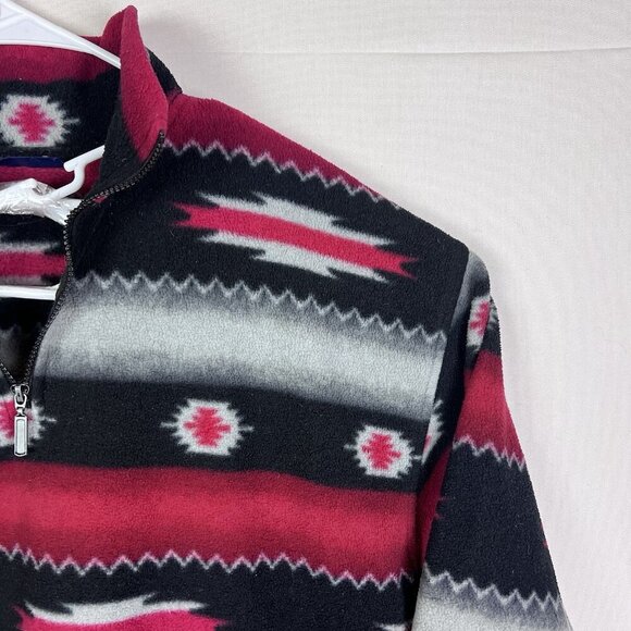 Wrangler Aztec Western Blanket Fleece 1/4 Zip Pullover Size Large Southwest - Picture 6 of 14